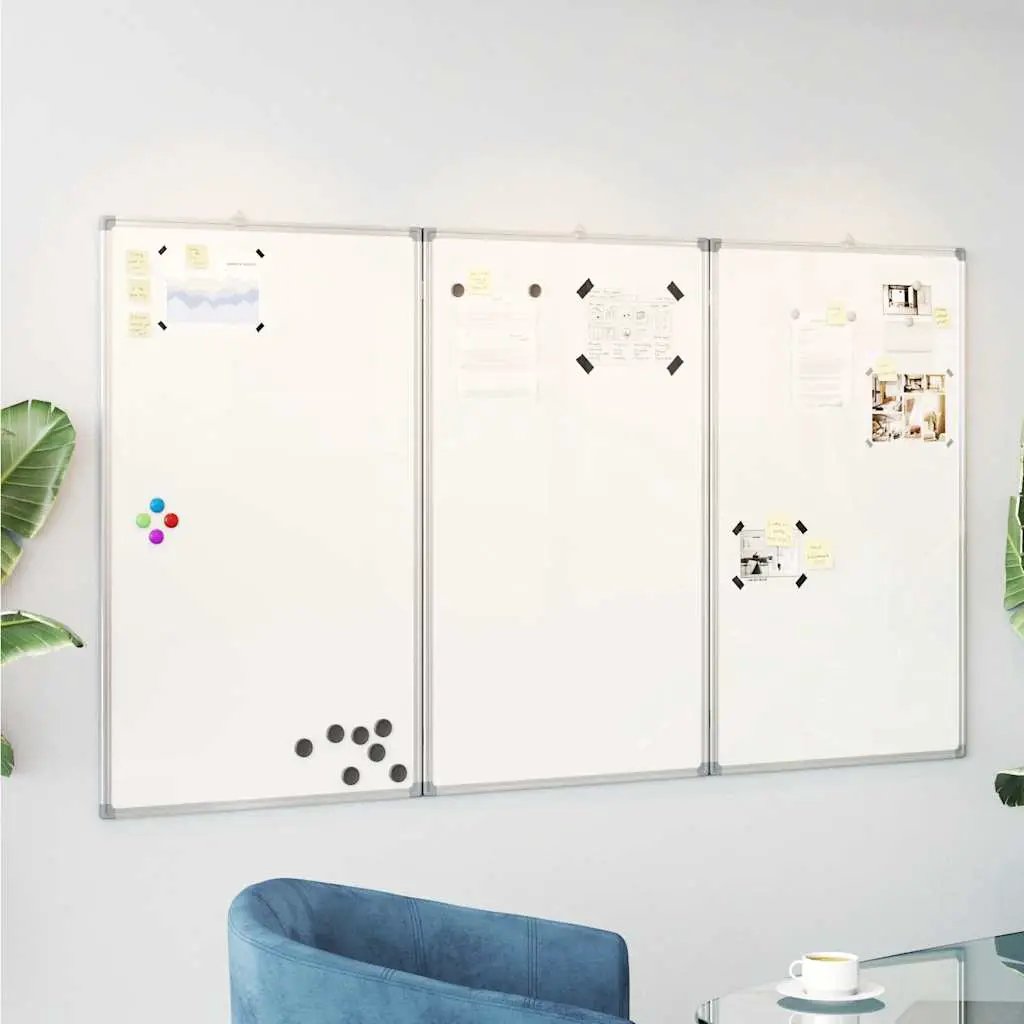 vidaXL vidaXL Magnetic Whiteboard Foldable 120x80x1.7 cm Aluminium - Whiteboard