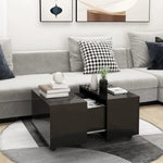 vidaXL Coffee Table 60x60x38 cm Black Oak Engineered Wood Modern Living Room Centerpiece by vidaXL