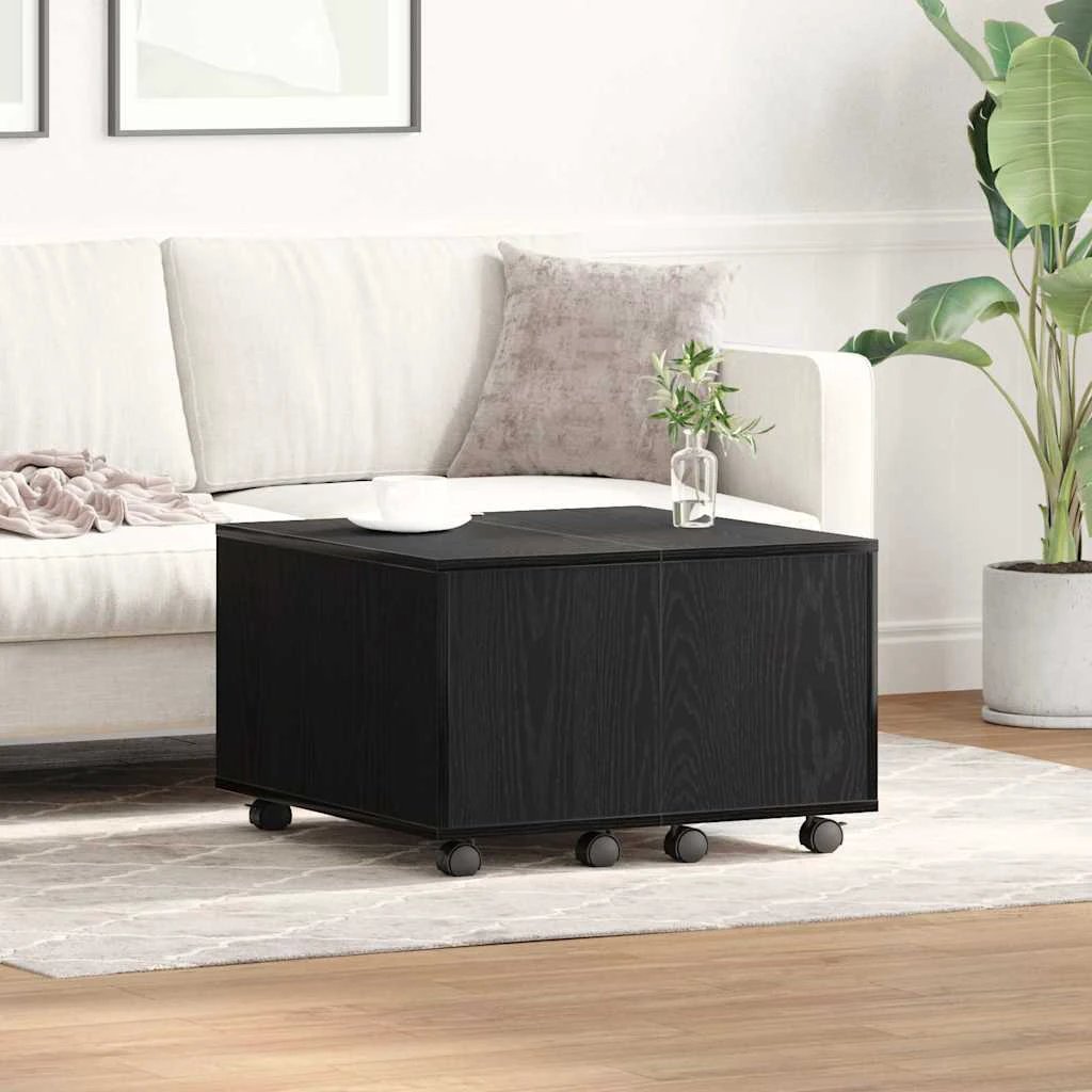 vidaXL Coffee Table 60x60x38 cm Black Oak Engineered Wood Modern Living Room Centerpiece by vidaXL