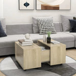 vidaXL Coffee Table 60x60x38 cm Black Oak Engineered Wood Modern Living Room Centerpiece by vidaXL