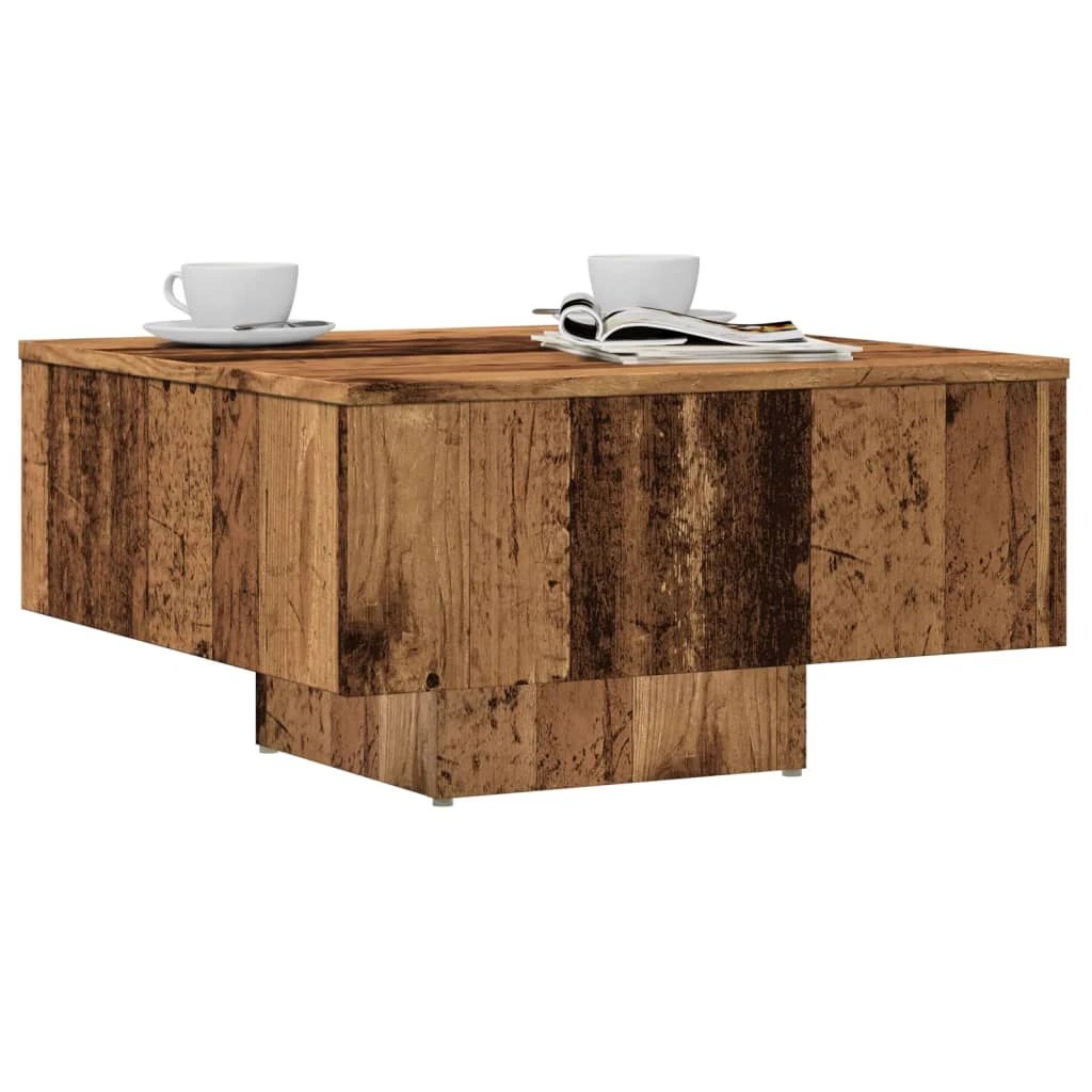 vidaXL VidaXL Coffee Table 60x60x31.5 cm Black Oak Engineered Wood Minimalist Contemporary Living Room Decor - Coffee Table