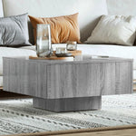 vidaXL VidaXL Coffee Table 60x60x31.5 cm Black Oak Engineered Wood Minimalist Contemporary Living Room Decor - Coffee Table