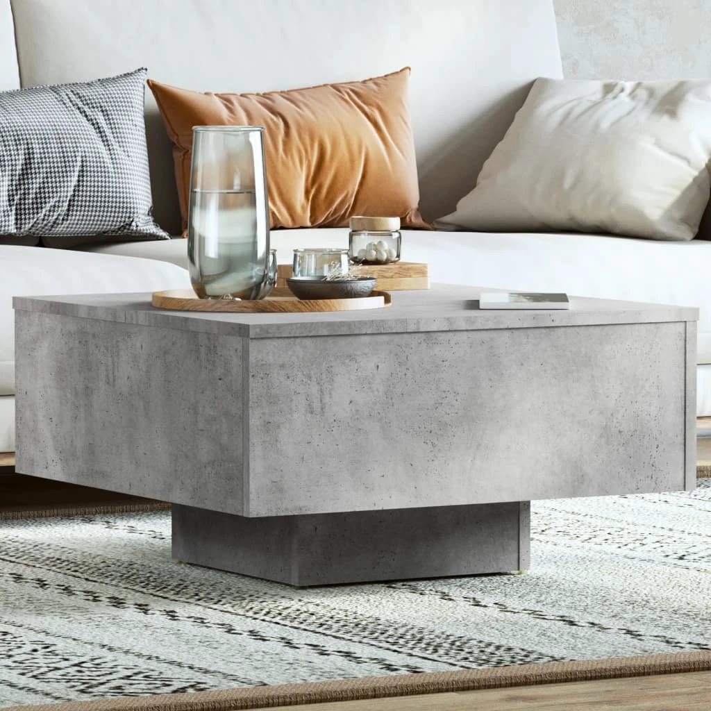 vidaXL VidaXL Coffee Table 60x60x31.5 cm Black Oak Engineered Wood Minimalist Contemporary Living Room Decor - Coffee Table