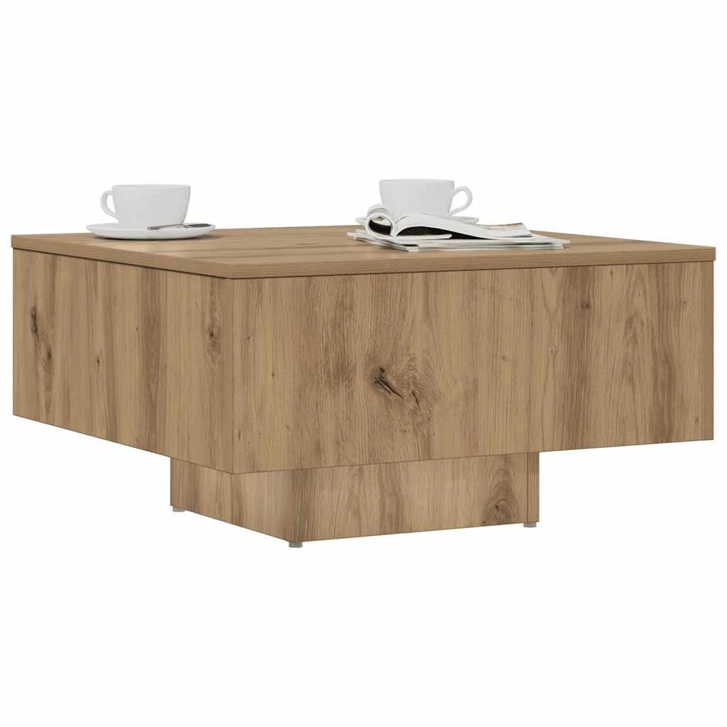 vidaXL VidaXL Coffee Table 60x60x31.5 cm Black Oak Engineered Wood Minimalist Contemporary Living Room Decor - Coffee Table