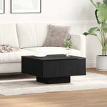 vidaXL VidaXL Coffee Table 60x60x31.5 cm Black Oak Engineered Wood Minimalist Contemporary Living Room Decor - Coffee Table