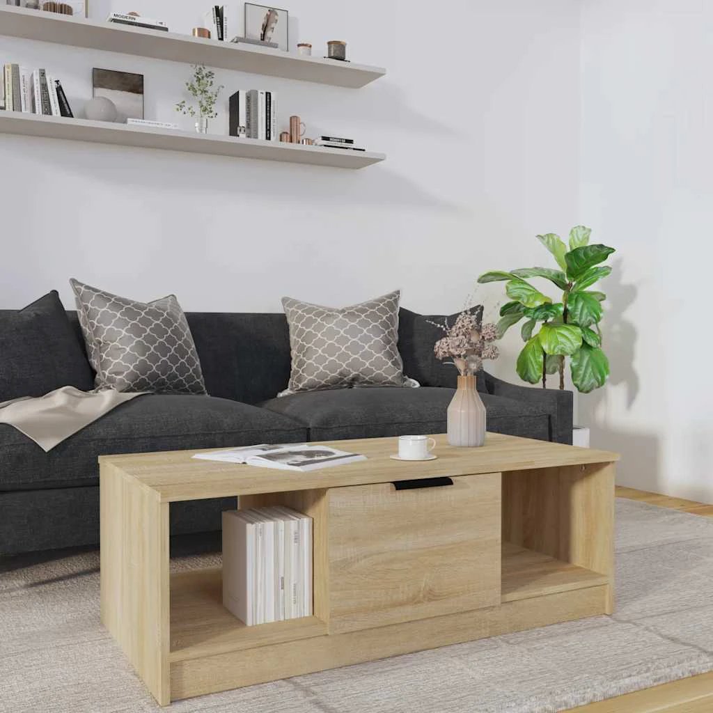 VidaXL Coffee Table 102x50x36 cm Engineered Wood Minimalist Modern Living Room Decor by vidaXL