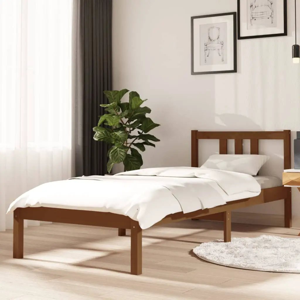 vidaXL vidaXL Bed Frame without Mattress Solid Wood 75x190 cm Small Single Small Single - Bed Frames
