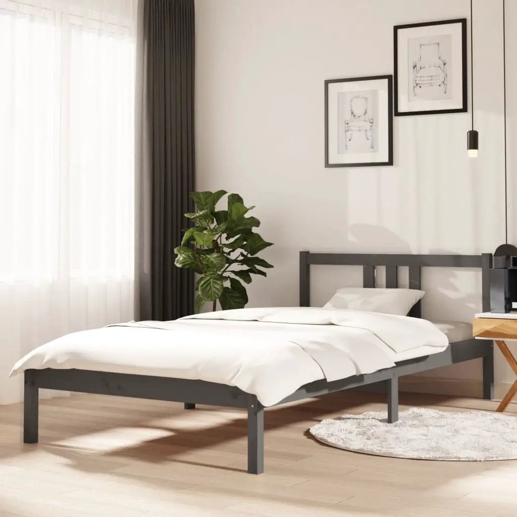 vidaXL vidaXL Bed Frame without Mattress Solid Wood 75x190 cm Small Single Small Single - Bed Frames