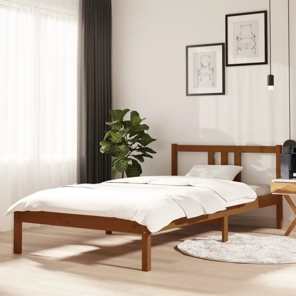 vidaXL vidaXL Bed Frame without Mattress Solid Wood 75x190 cm Small Single Small Single - Bed Frames