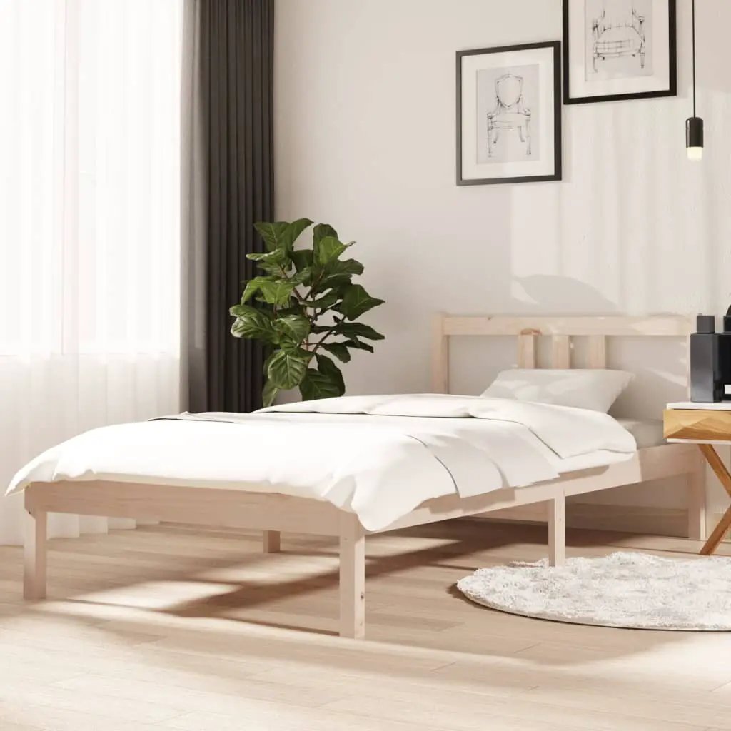 vidaXL vidaXL Bed Frame without Mattress Solid Wood 75x190 cm Small Single Small Single - Bed Frames