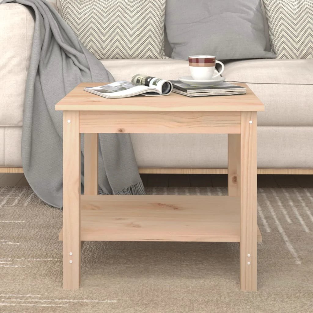 vidaXL VidaXL Coffee Table 50x50x45 cm Wax Brown Solid Pine Wood With Sleek Minimalist Design For Indoor Living Room - Coffee Table