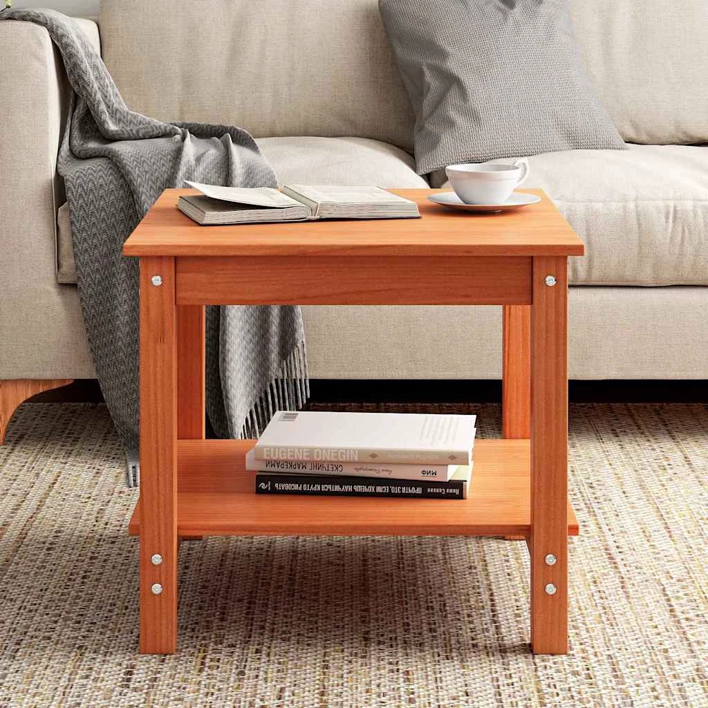 vidaXL VidaXL Coffee Table 50x50x45 cm Wax Brown Solid Pine Wood With Sleek Minimalist Design For Indoor Living Room - Coffee Table