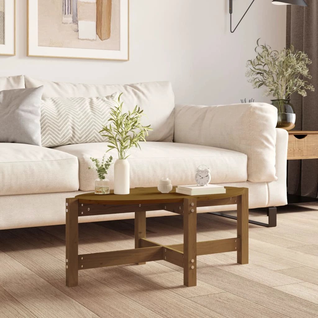 VidaXL Coffee Table 118x63x45 cm Solid Pine Wood Rustic Finish For Living Room Decor by vidaXL