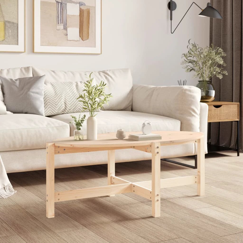 VidaXL Coffee Table 118x63x45 cm Solid Pine Wood Rustic Finish For Living Room Decor by vidaXL