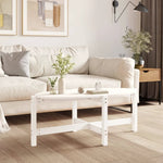 VidaXL Coffee Table 118x63x45 cm Solid Pine Wood Rustic Finish For Living Room Decor by vidaXL
