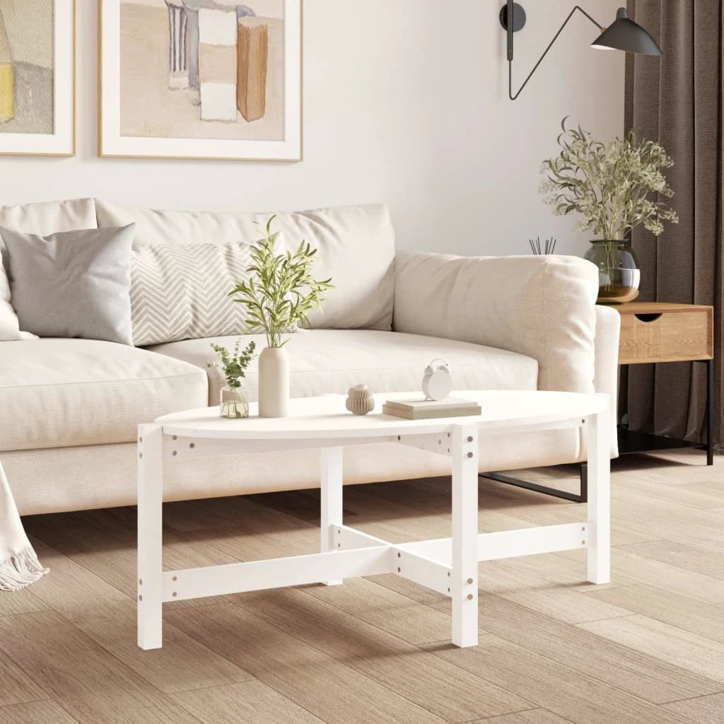 VidaXL Coffee Table 118x63x45 cm Solid Pine Wood Rustic Finish For Living Room Decor by vidaXL