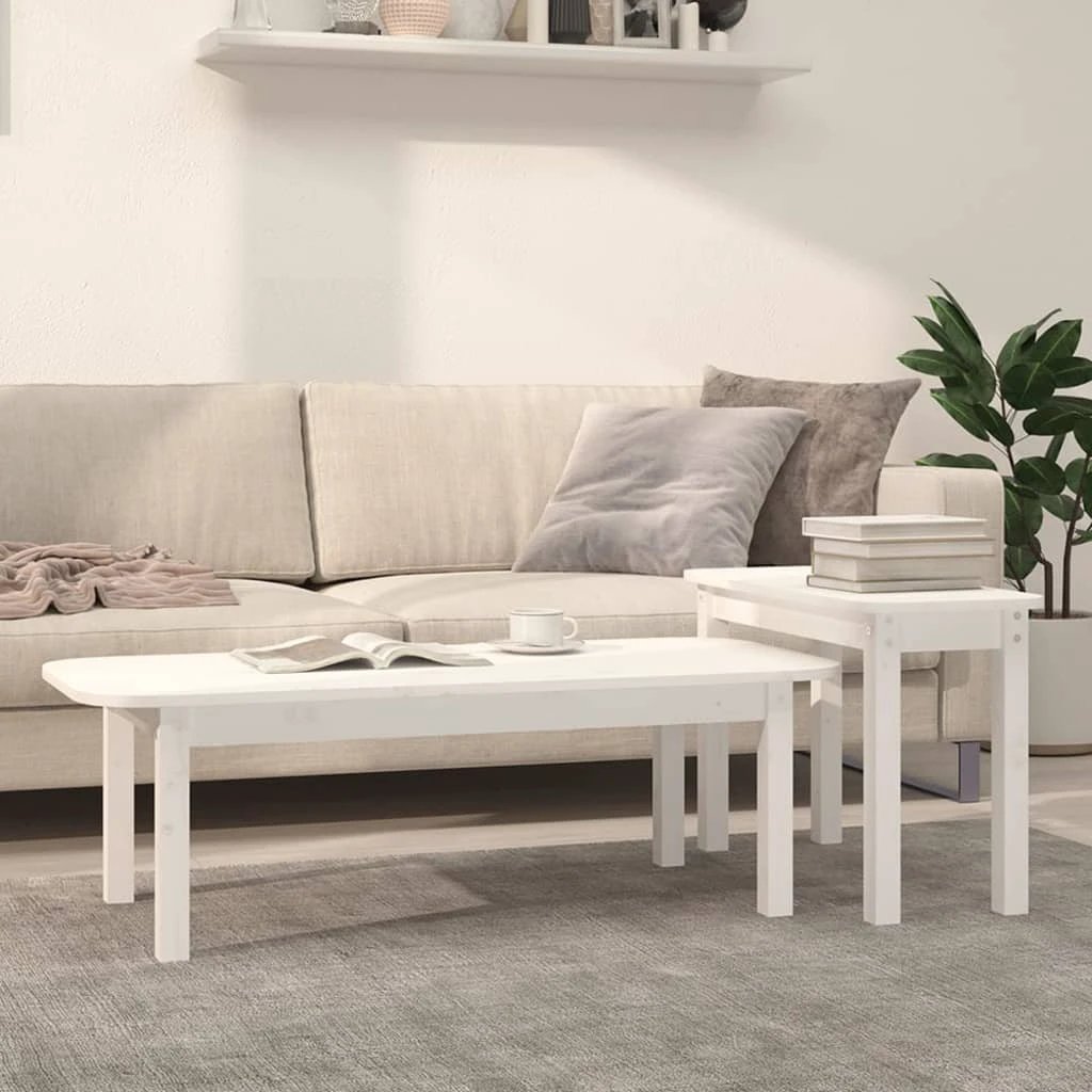 vidaXL VidaXL Pine Coffee Table Set 2-Piece Rustic Home - Coffee Table