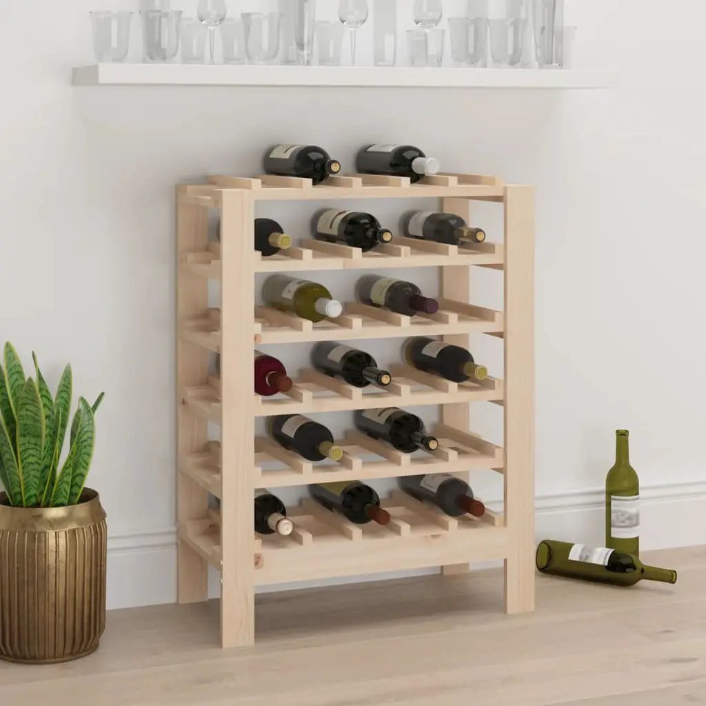 vidaXL vidaXL Wine Rack 109.5x30x107.5 cm Solid Wood Pine - Wine Rack