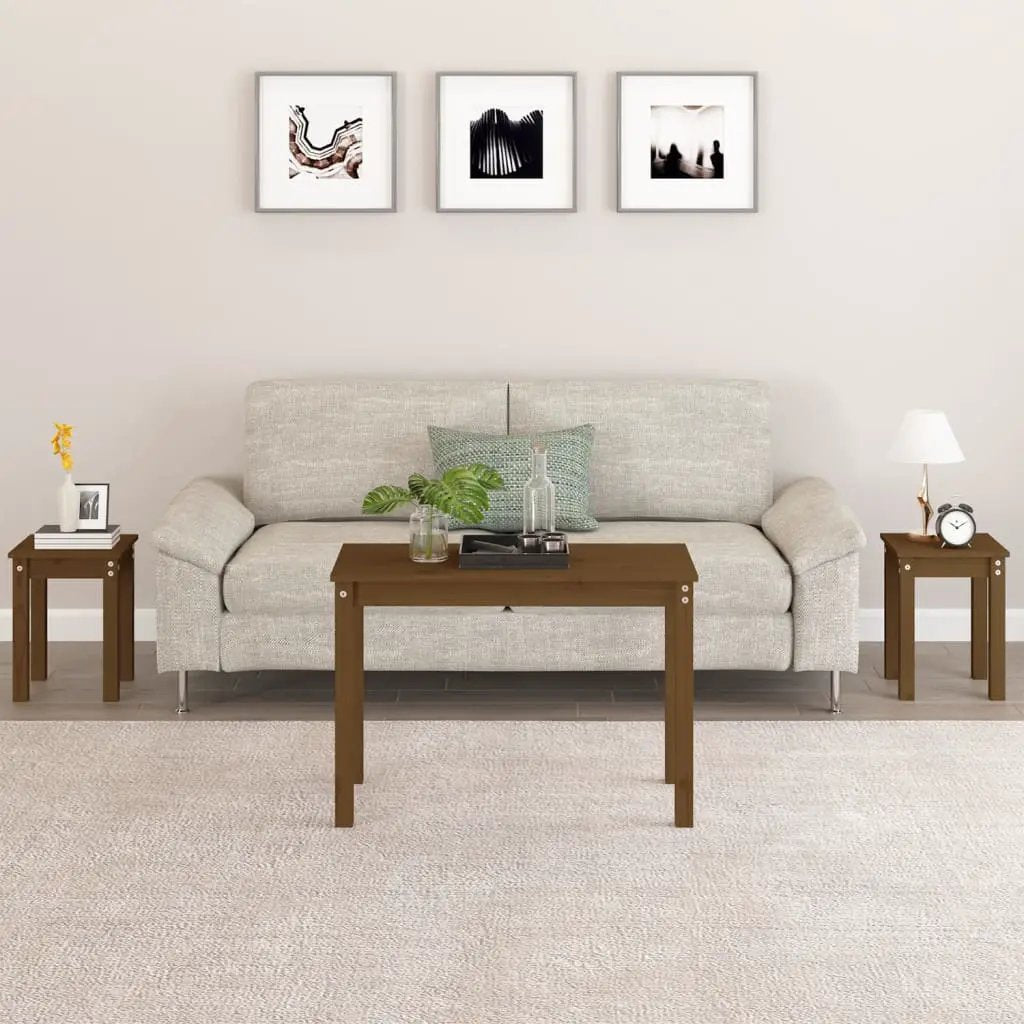 vidaXL vidaXL Nesting Tables 3 pcs Solid Wood Pine - Nest of Tables