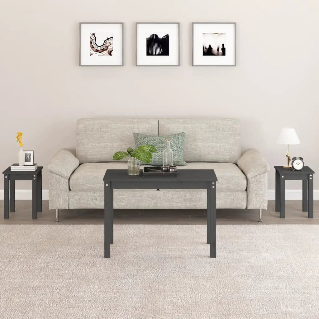 vidaXL vidaXL Nesting Tables 3 pcs Solid Wood Pine - Nest of Tables