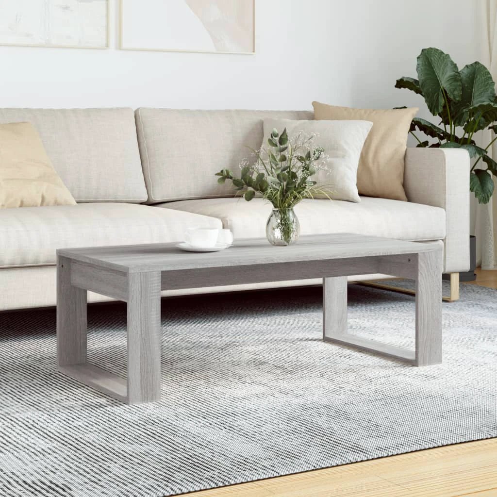 vidaXL VidaXL Coffee Table 102 x 50 x 35 cm Black Oak Engineered Wood Modern Sleek Living Room - Coffee Table