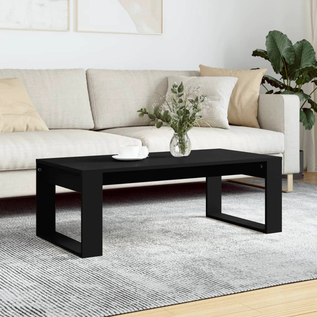 vidaXL VidaXL Coffee Table 102 x 50 x 35 cm Black Oak Engineered Wood Modern Sleek Living Room - Coffee Table