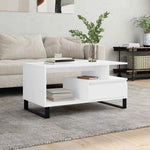 VidaXL Coffee Table 90 x 49 x 45 cm Black Oak Engineered Wood Modern Minimalist Living Room by vidaXL