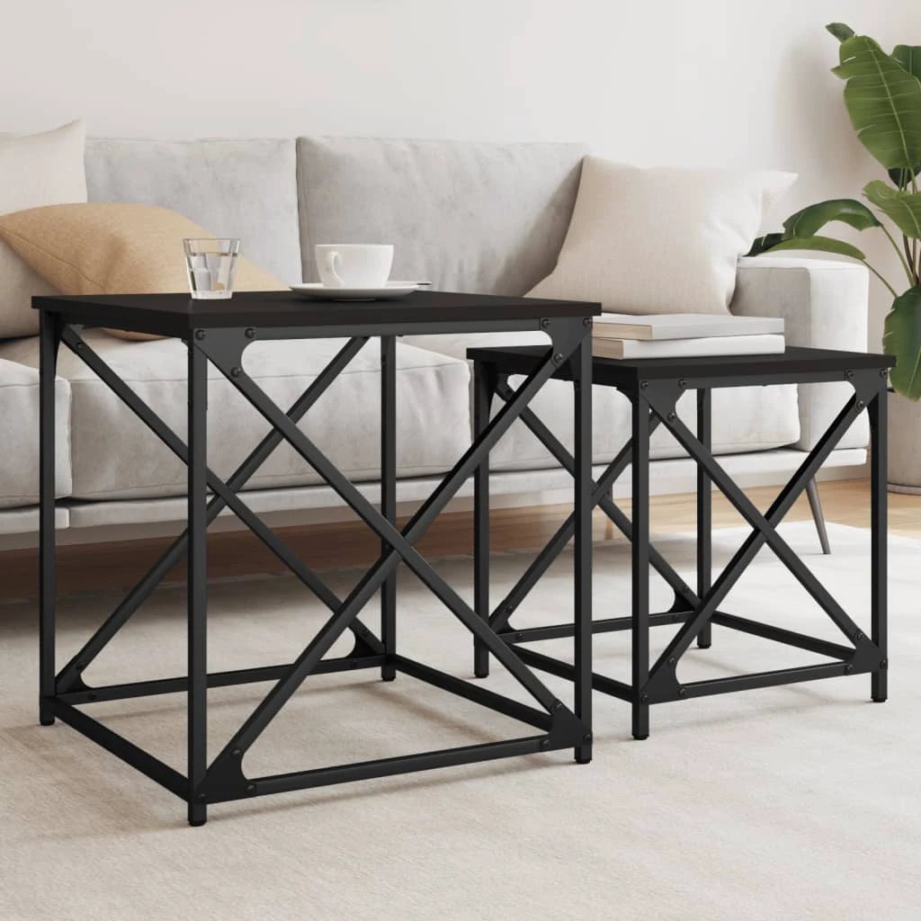 VidaXL Nesting Tables 2-Piece Space-Saver Compact by vidaXL