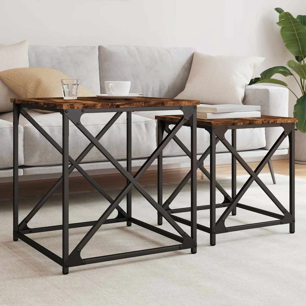 VidaXL Nesting Tables 2-Piece Space-Saver Compact by vidaXL