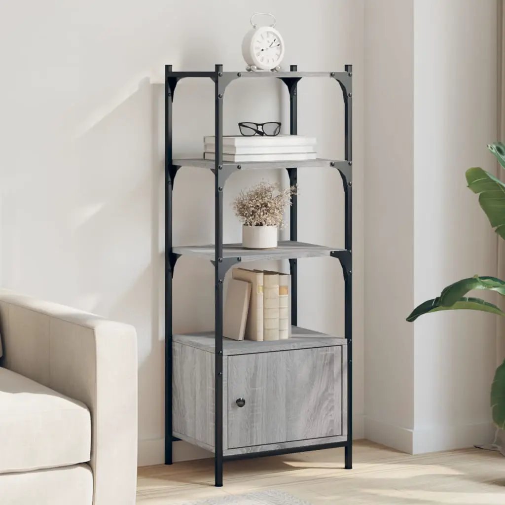 vidaXL vidaXL Bookcase 3-Tier Grey Sonoma 41x30x109.5 cm Engineered Wood - Bookcase