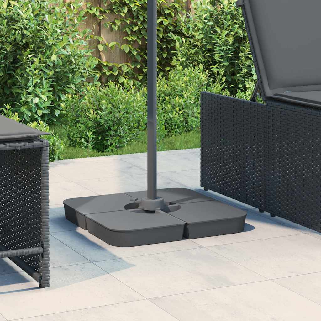 vidaXL vidaXL 4 Piece Parasol Base Set for Cross Stand Parasol 100 kg PP - Parasol