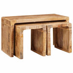 vidaXL vidaXL Nesting Table 3 pcs Brown Solid Mango Wood - Nest of Tables