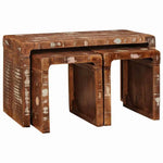 vidaXL vidaXL Nesting Table 3 pcs Brown Solid Mango Wood - Nest of Tables