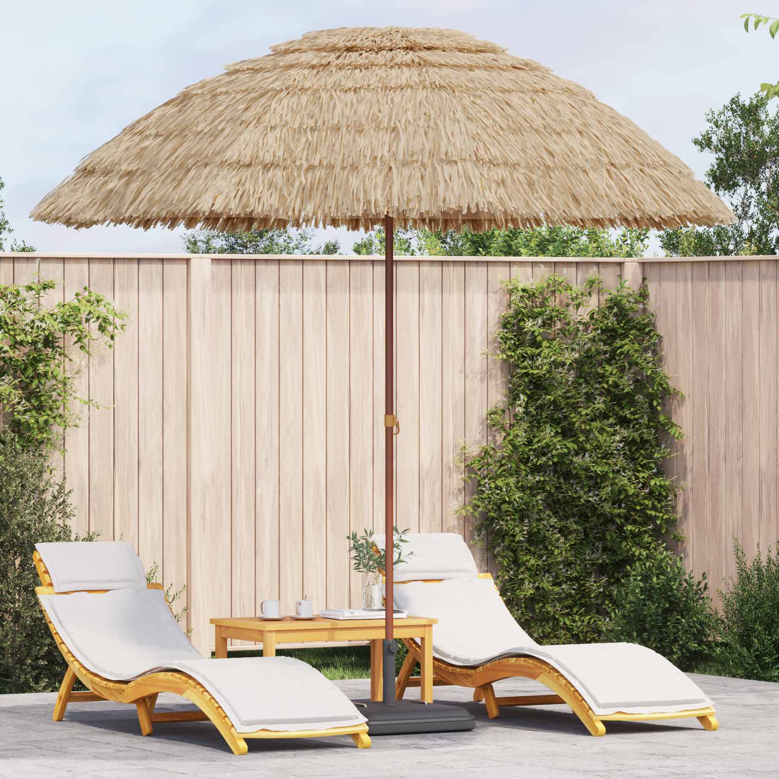 vidaXL vidaXL Garden Parasol Natural 160 x 160 x 196 cm - Parasol