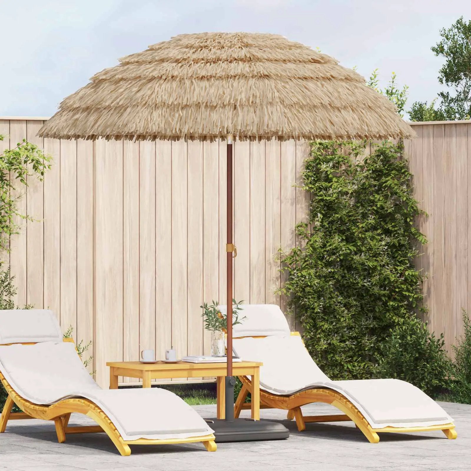 vidaXL vidaXL Garden Parasol Natural 160 x 160 x 196 cm - Parasol
