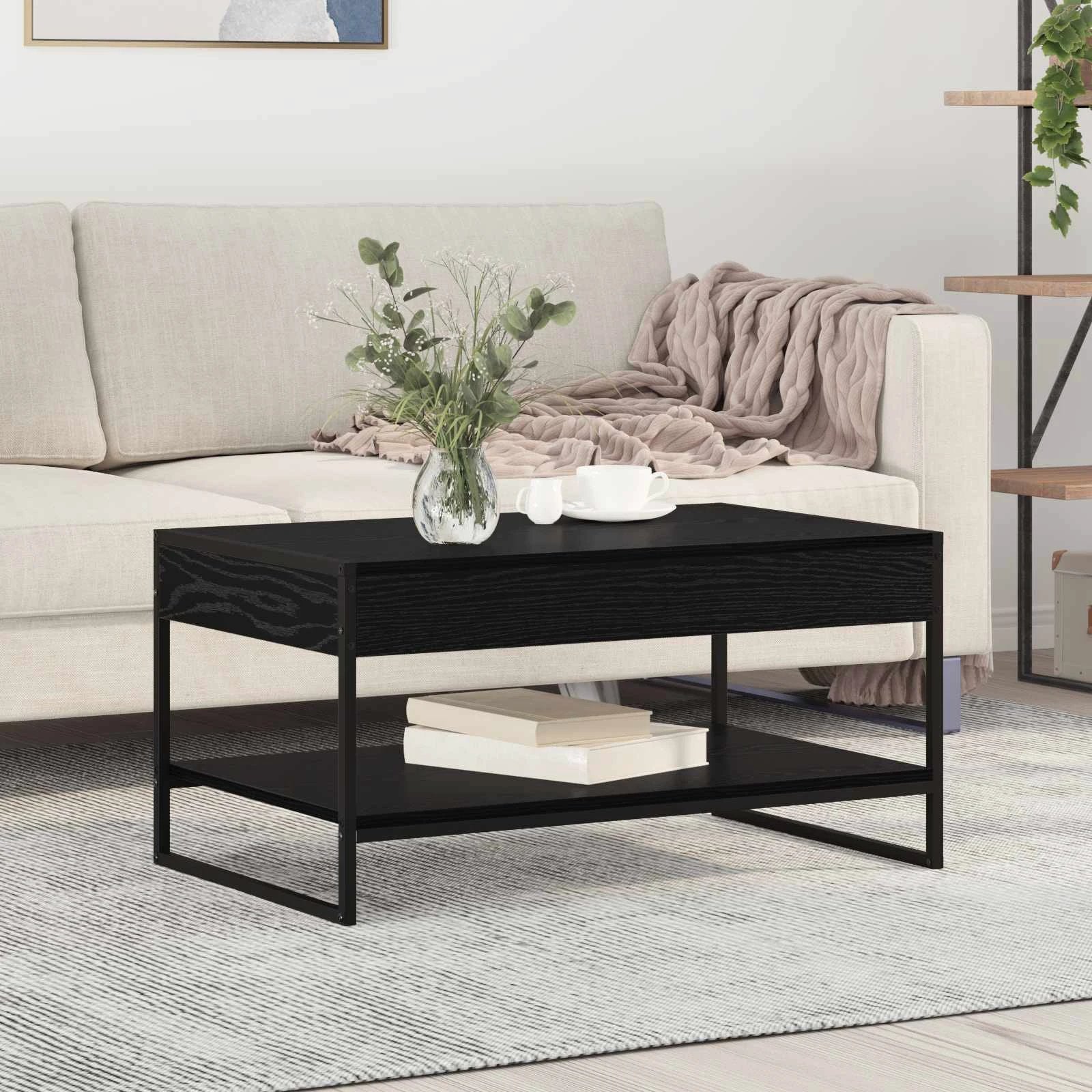 vidaXL VidaXL Coffee Table 80x50x40 BlackOak Living - Coffee Table