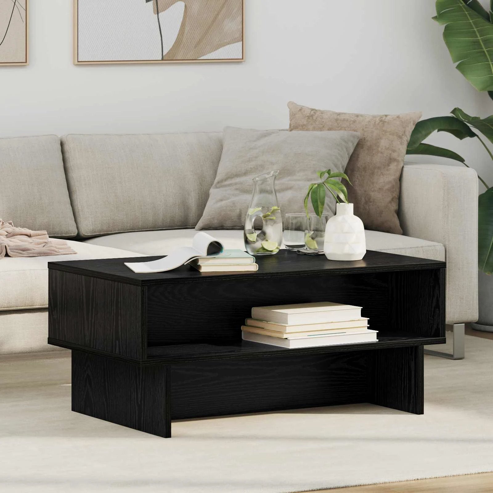 VidaXL Coffee Table 80x46x35cm White Wooden Home by vidaXL