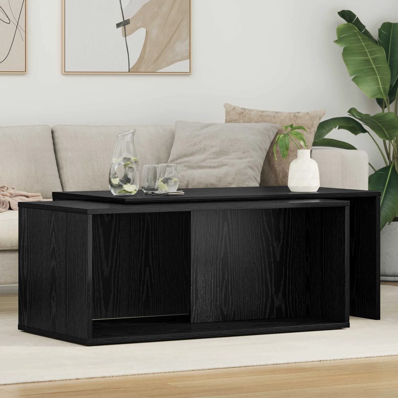vidaXL VidaXL Coffee Table Set White Wood Modern - Coffee Table
