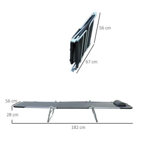 Outsunny Adjustable Garden Lounger Recliner Chair with Folding Design for Outdoor Relaxation and Sunbathing - Sun Lounger