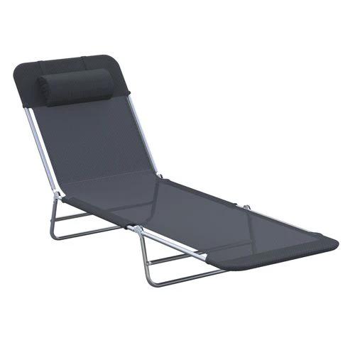 Adjustable Garden Lounger Recliner Chair with Folding Design for Outdoor Relaxation and Sunbathing by Outsunny