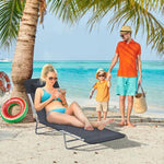 Outsunny Adjustable Garden Lounger Recliner Chair with Folding Design for Outdoor Relaxation and Sunbathing - Sun Lounger