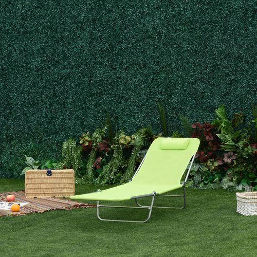 Adjustable Garden Lounger Recliner Chair with Folding Design for Outdoor Relaxation and Sunbathing by Outsunny