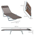 Adjustable Garden Lounger Recliner Chair with Folding Design for Outdoor Relaxation and Sunbathing by Outsunny