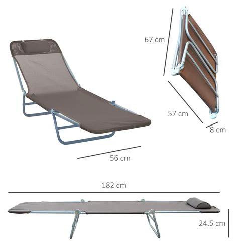 Adjustable Garden Lounger Recliner Chair with Folding Design for Outdoor Relaxation and Sunbathing by Outsunny