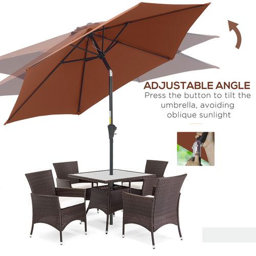 Stylish Outsunny 2.7M Patio Tilt Umbrella with Aluminium Frame and Crank for Outdoor Sun Protection, perfect for your garden.