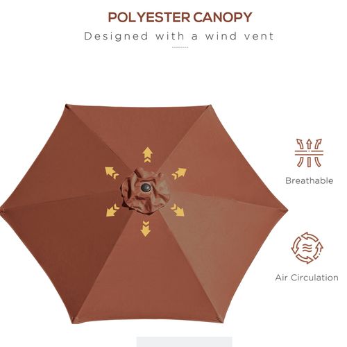 Stylish Outsunny 2.7M Patio Tilt Umbrella features an aluminium frame and crank for outdoor sun protection.