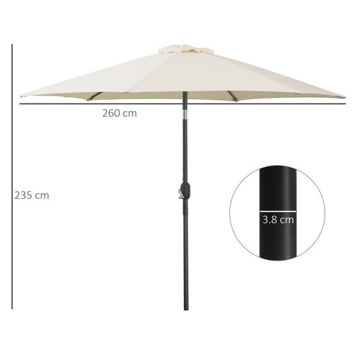 Stylish Outsunny 2.7M Patio Tilt Umbrella with Aluminium Frame and Crank offers perfect outdoor sun protection.