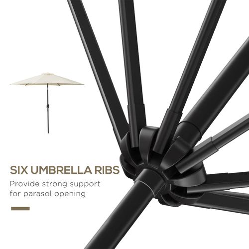 Stylish Outsunny 2.7M Patio Tilt Umbrella with Aluminium Frame and Crank offers durable outdoor sun protection.
