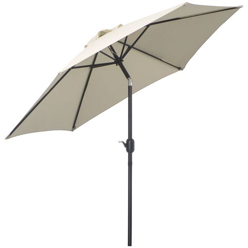 Stay cool outdoors with the Outsunny 2.7M Patio Tilt Umbrella with Aluminium Frame and Crank for Outdoor Sun Protection.