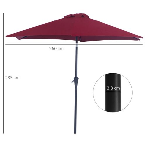 Stylish Outsunny 2.7M Patio Tilt Umbrella with Aluminium Frame and Crank offers perfect outdoor sun protection.